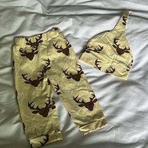 Baby boy deer buck newborn photo outfit pants hat